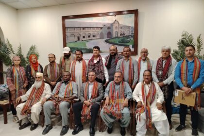 Ali Hasan Brohi and Dleep Singh after Sindh Basketball Association elections