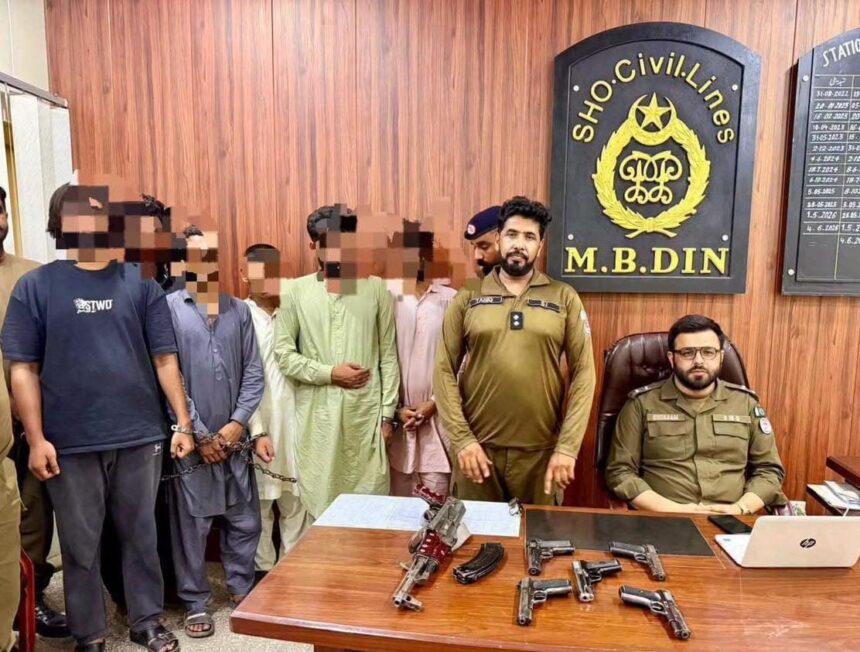 Six Held, Illegal Weapons Seized in Civil Line Police Crackdown