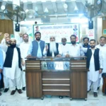 PMDC workers and union representatives discussing the Warcha rock salt lease dispute