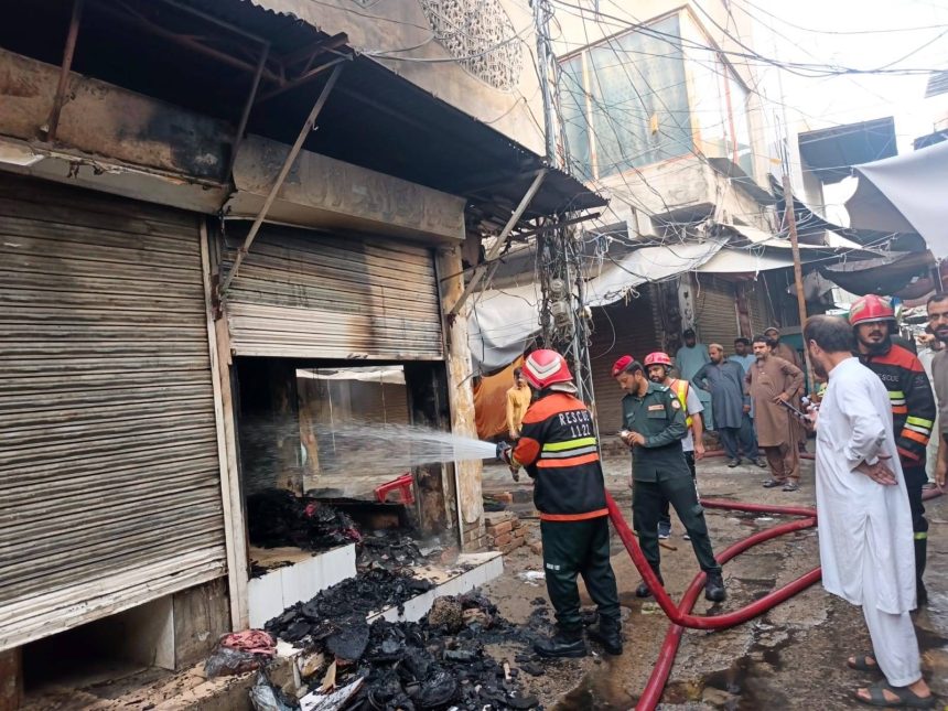 Attock Fire Breaks Out at Clothing Shop in Meena Bazaar Brought Under Control