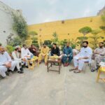 Chairman of Pakistan Awaami Quwat Party Khakan Waheed Khawaja meets party leaders and workers during his one-day visit to Peshawar.