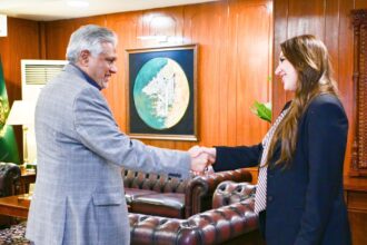 Ishaq Dar US Chargé d’Affaires Discuss Bilateral Cooperation, Regional Developments