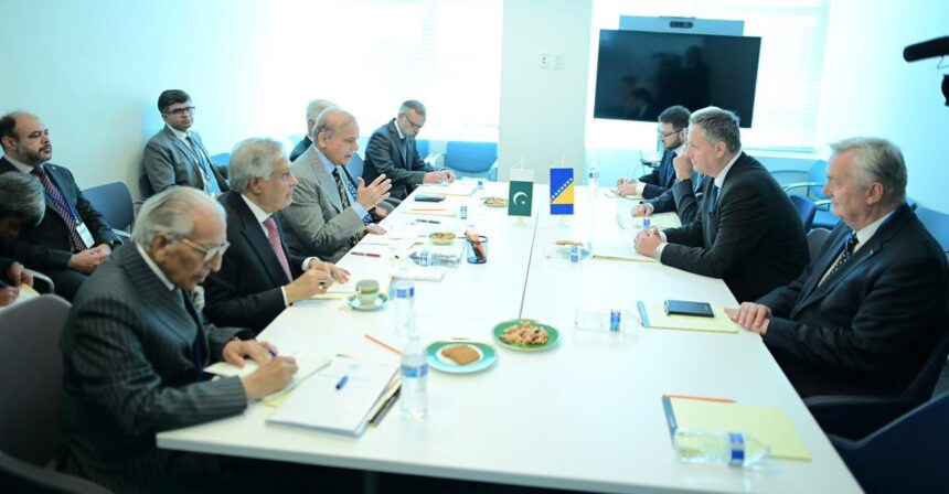 PM Shehbaz Sharif Meets Bosnia and Herzegovina Presidency Chairman at UNGA