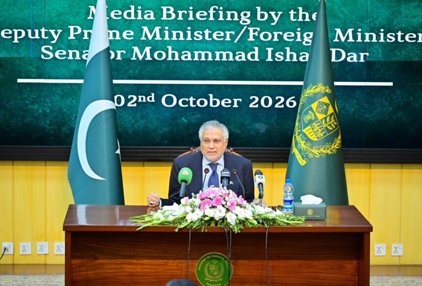 Ishaq Dar Briefs Media on Pakistan’s Diplomatic Engagements at UNGA