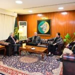 Ishaq Dar Meets AJK President Dr. Muhammad Najeeb Naqi Khan and PM Iftikhar Ali Gilani, Discusses Development Projects