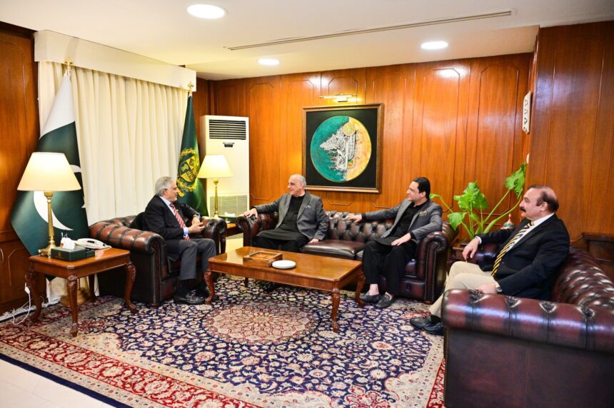 Ishaq Dar Meets AJK President Dr. Muhammad Najeeb Naqi Khan and PM Iftikhar Ali Gilani, Discusses Development Projects
