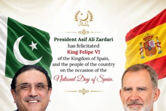 President Asif Ali Zardari Felicitates King Felipe VI and People of Spain on National Day